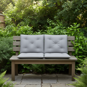 Juego de 2 cojines rectangulares para banco de exterior de tela Oxford gris, acolchados, duraderos, para todas las estaciones, extraíbles y lavables - Product Image 2