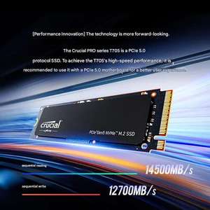 Berlaku untuk Yingruida T705 PCIE5.0 Solid State Drive 1TB 2T 4T Kapasitas Besar Micron TLC Granular SSD Komputer Desktop - Product Image 4