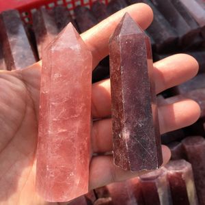 Bán Buôn Dâu Tự Nhiên Thạch Anh Điểm Chữa Bệnh Tinh Thể Thạch Anh Wands Cho Trang Trí - Product Image 3