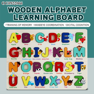 Juego de rompecabezas de letras de madera a juego, recursos de aprendizaje <span class=keywords><strong>ABC</strong></span>, juguetes educativos Montessori <span class=keywords><strong>para</strong></span> niños en edad <span class=keywords><strong>preescolar</strong></span> - Product Image 2