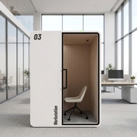 Cabine de travail insonorisée mobile à ossature aluminium, prix usine, pour réunion téléphonique ou travail individuel