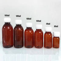 Bouteille vide en plastique PET de 120 ml (4 oz) pour médicaments liquides, bouteille ambrée pour sirop contre la toux