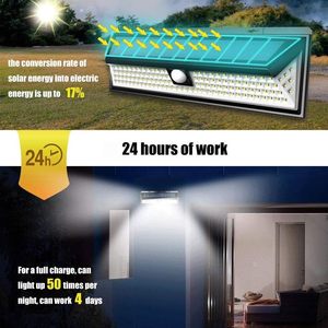 IP65 90LED ABS Solar Outdoor Wall Lamp PIR <b>Motion</b> <b>Sensor</b> Waterproof Dimmable Flood 2W Polysilicon Solar Panel 5000K Daylight - Product Image 4