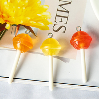 Pendentif sucette 3D avec mini-sucettes de couleurs mélangées, idéal pour la création de bijoux DIY, les porte-clés et les accessoires de boucles d'oreilles