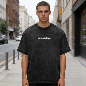 T-shirt pour homme en coton 100% à manches courtes, coupe classique, style streetwear, respirant, avec impression sérigraphiée effet délavé à l'acide et motif lettres. - Product Image 1