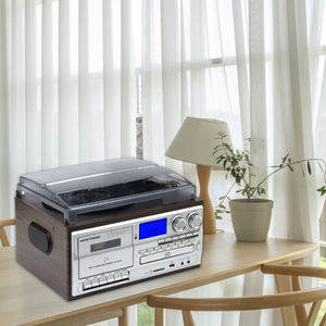 Lecteur de disques vinyles ODM OEM, centre musical rétro multifonctionnel avec <span class=keywords><strong>USB</strong></span>, <span class=keywords><strong>CD</strong></span>, <span class=keywords><strong>cassette</strong></span>, <span class=keywords><strong>radio</strong></span> AM/FM, <span class=keywords><strong>Bluetooth</strong></span> - Product Image 6
