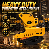 Excavator Forestry Grapple Saw Hydraulic Tree Cutter Attachment NM400 Material Gear for Logging Timber Handling Land Clearing