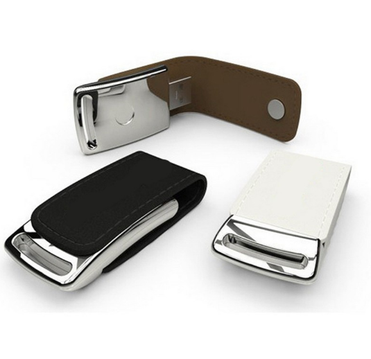 Customized Logo White Leather USB Flash Drive 3.0 8GB 16GB 32GB 64GB 128GB Capacity Wedding Photography Gift Printed Logo Used