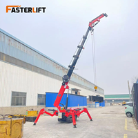 Mini-grue araignée mobile Fasterlift certifiée CE, alimentée au diesel/électrique/essence, hauteur de levage de 25 m, capacité de 1 à 16 tonnes, énergie