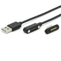 Cable Conector Magnético Pogo Pin de 2 Pines a USB Tipo A, Cable USB Tipo C con Conector Pogo Pin