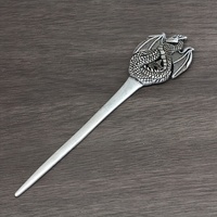 Pince à cheveux unisexe en alliage style vintage nordique Dragon volant de 13 cm, idéale pour cadeau, vente en gros, modèle de pince à cheveux tendance Kun Hong