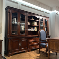 Ensemble de bureau et bibliothèque en bois massif de luxe américain avec un design écologique et durable pour les chambres, les salles d'étude et les bureaux