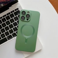 Coque de téléphone antichoc magnétique 2-en-1 en TPU souple électroplaqué avec protection d'objectif pour iPhone 12 13 14 15 16 17 Pro Max Plus