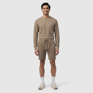 Short en coton marron personnalisé pour hommes, streetwear, taille décontractée, coupe ample, doux, confortable, élégant, bas de salon d'été, expédition DDP - Product Image 1