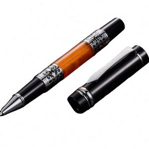High Quality Custom Logo Luxury Metal Roller Ballpoint <b>Pen</b> Black and Orange Business Promotional Gift for Business Writing - Product Image 2
