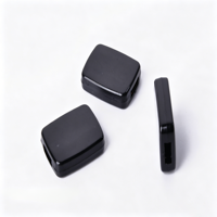 Attaches de cordon carrées noires brillantes de luxe, étanches, en plastique, à trou unique, réglables, pour cordons plats