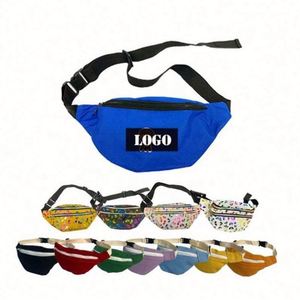 Custom <b>Large</b> Nylon Fanny <b>Pack</b> with Leopard Print Embroidery Unisex Zipper Closure for Business Sports Travel Personalized Logo - Product Image 1