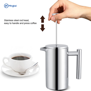 Cafetière à piston française personnalisée avec système de filtration en acier inoxydable, café artisanal pour la maison et la cuisine, presse en métal avec couvercle - Product Image 5