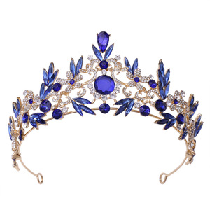 LUOXIN Hermosa Tiara <span class=keywords><strong>de</strong></span> Novia con Hojas <span class=keywords><strong>de</strong></span> Diamantes <span class=keywords><strong>de</strong></span> Imitación, Corona <span class=keywords><strong>de</strong></span> Princesa con Pedrería para Fiesta <span class=keywords><strong>de</strong></span> Aniversario - Product Image 4