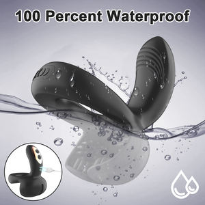 Anneau pénien 3 en 1 Stimulation des <span class=keywords><strong>testicules</strong></span> du périnée et du Clitoris féminin trois moteurs 10 Modes de Vibration jouets sexuels - Product Image 5