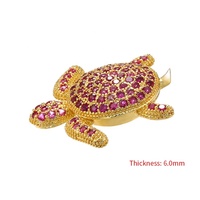 Jinyuan 19x21mm Cristal Petit Animal Tortue Connecteur pour Femmes DIY Bracelet Fait Main Collier Bijoux Accessoires