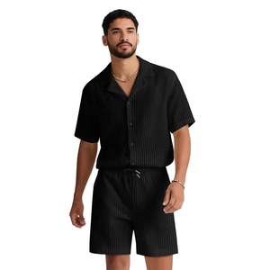 Ensemble décontracté rayé d'été pour hommes – Confortable et de haute qualité – Vente en gros - Product Image 4