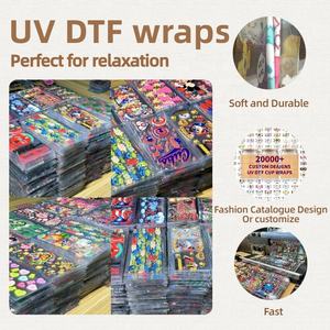 Autocollants UV Cœur Romantique pour Tasses et Emballages Cadeaux Saint-Valentin – Décalcomanies Personnalisables Imprimées en PET Imperméables à Motifs de Dessins Animés - Product Image 4