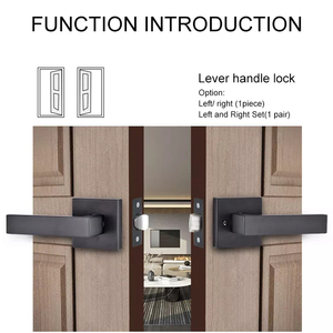 Tay Nắm Cửa Bên Trong Tay Nắm Cửa Màu Đen Mờ Hình Vuông Tay Nắm Cửa Bộ Khóa Thoát Hiểm Riêng Tư Mở Nhanh - Product Image 3