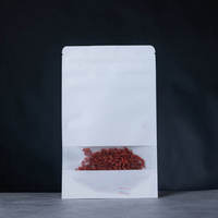 Sachet Doypack Classique en Papier Kraft Blanc Mat avec Fermeture Zip et Fenêtre, Emballage Alimentaire, Impression Héliogravure, pour Sucre