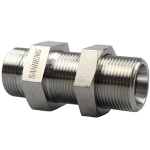Sanheng Carbon thép không gỉ thủy lực Metric nam chủ đề vách ngăn thẳng Ống phù hợp <span class=keywords><strong>Adapter</strong></span> ống kết nối với khóa NUT - Product Image 2