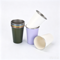 Mug isotherme portable en acier inoxydable 480 ml pour voyage en extérieur, camping, bière, thé ou autres boissons