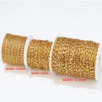 Cadena de eslabones ovalados de acero inoxidable chapado al vacío con labio aplanado, accesorio de moda DIY para gargantilla, bolsa de fornituras de joyería
