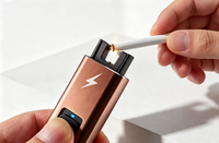 Briquet à arc plasma rechargeable par USB, style clé USB, écologique, durable, pour camping en plein air, barbecue, petit format