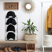 Présentoir à chapeaux en fil métallique à 4 niveaux, support autoportant pour casquettes de baseball, présentoir de comptoir pour magasin
