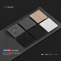 Interrupteur mural ultra-fin sans cadre, panneau intégré, toucher mat, moderne, pour la maison, l'hôtel, le bureau, vente en gros