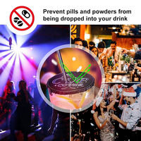 Couverture de boisson noire pour la Protection de l'alcool autocollants de couvercle de boisson jetables couverture de tasse adhésive pour la prévention des pointes de boissons
