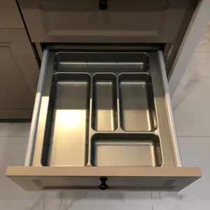 Kitchen Cabinet Drawer Talheres Tray Plastic utensílio organizador bandeja de louça de armazenamento para Colher Faca e garfo