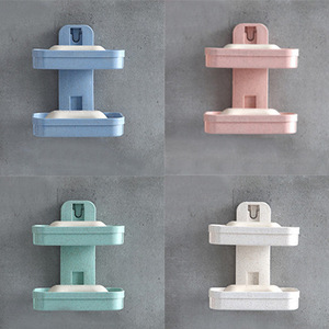 Support à <span class=keywords><strong>Savon</strong></span> Mural <span class=keywords><strong>Sans</strong></span> <span class=keywords><strong>Perçage</strong></span> en Plastique avec Drainage d'Eau pour Salle de Bain – Organisateur de <span class=keywords><strong>Savon</strong></span> et Accessoires de Salle de Bain - Product Image 5