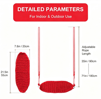 Ropecube Balançoire pour enfants tricotée à la main, réglable, pour intérieur/extérieur, en plastique durable, facile à utiliser, pour parcs de trampolines et écoles