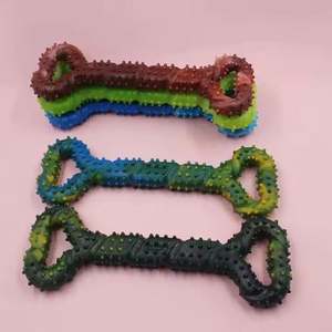 Giocattolo interattivo Multi colore da masticare <span class=keywords><strong>Pet</strong></span> a forma di osso per masticatore aggressivo resistente per la pulizia dei denti del cane spazzolino da denti colore casuale invia - Product Image 6