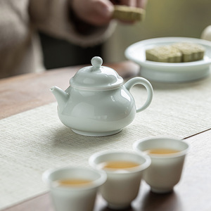 Guanlan Yingqing Small Teapot Ceramic Round With Lid Kung Fu <b>Tea</b> <b>Set</b> Porcelain Teapot For Afternoon <b>Tea</b> - Product Image 5