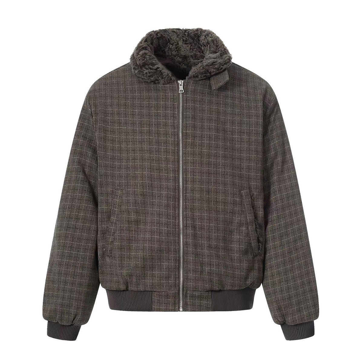 High Quality Men's Casual Workwear Jacket Turn-Down Collar with Zipper Wool/Nylon XL Size Coated Canvas OEM Service for Autumn