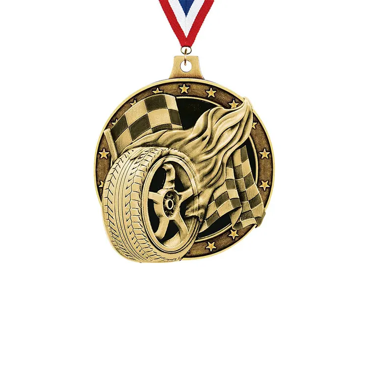 Manuafacture Medali Mobil 3D Khusus, Medali Juara Balap, dengan Gantungan Pita, Medali Kustom Mobil