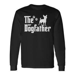 Camiseta de manga larga The Dogfather, regalo del Día del Padre para amantes de los perros Chihuahua - Product Image 1