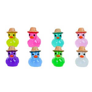 <b>Duck</b> Resin Figurines Miniature 3D With Sun <b>Hat</b> For Jewelry Accessories Age 5 To 7 Years Plastic Material - Product Image 1