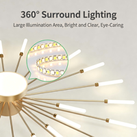 Plafonnier LED de luxe moderne en fer et acrylique, design à montage en surface, motif arc circulaire effet feux d'artifice, 6000K, pour hôtel