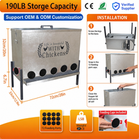 Mangeoire automatique pour poulets JH-Mech 70 lb, extra large, robuste, sans gaspillage, en métal galvanisé, mangeoires et abreuvoirs pour volailles