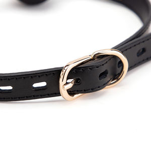 Yetişkin Kullanımı İçin <span class=keywords><strong>Gag</strong></span> ve Ağız Topu İçeren SM BDSM Esaret Kıyafeti Seti - Deri Siyah Yetişkin Oyuncakları - Product Image 6