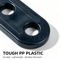 Tendeur de corde en plastique PP moulé par injection OEM ODM à 3 trous, glissière antidérapante pour ligne de tirage de tente, accessoires de camping en plein air