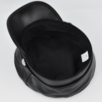 Chapeau de capitaine tendance pour femme en cuir PU avec croix métallique, style rétro décontracté, béret noir d'extérieur, casquette de cadet